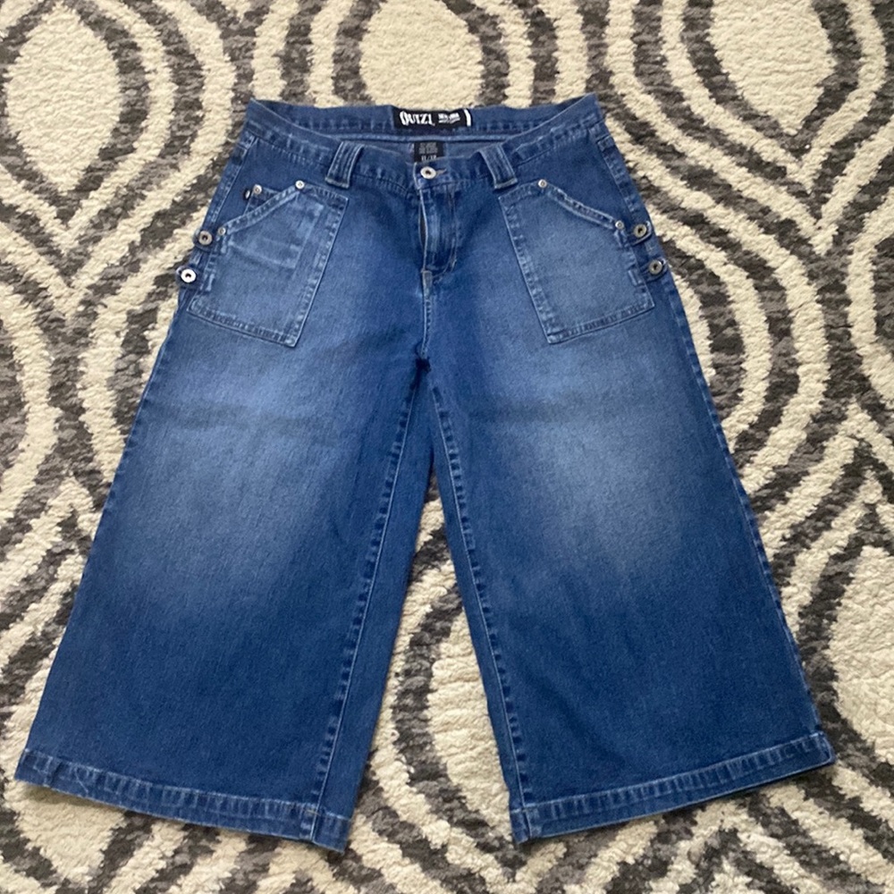 Size 11 12 Quizz New York denim crop jeans with wide legs, super comfy!